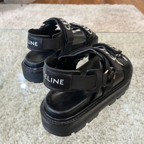CÉLINE Outdoor Bulky Sandals – Size 37.5 – RM Black Leather - Picture 9 of 15